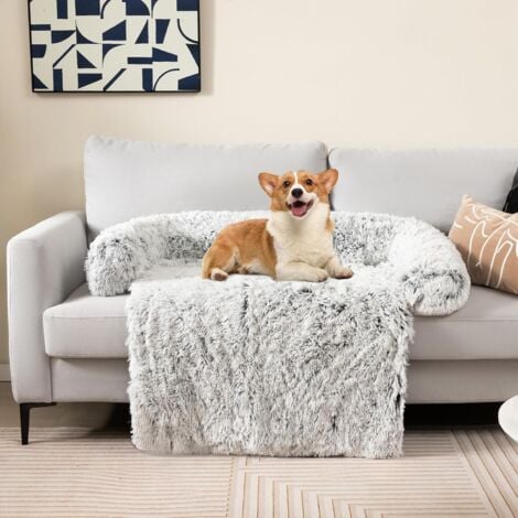 COSTWAY Hundebett flauschig, Sofaschutz Hund, Hundedecke für Sofa,  Hundekissen waschbar, Plüschbett für kleine & mittelgroße 