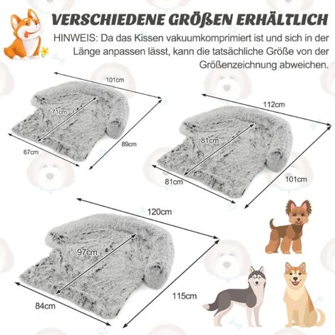 Waschbarer Couchbezug Für Hunde - Flauschige Hundematte Mit Rutschfester Unterseite, Braun, 120x95 Cm