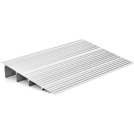 COSTWAY Türschwellenrampe, Rollstuhlrampe Aluminium mit verstellbarem Rampendesign & 317 kg Tragkraft, Bordsteinrampe rutschfest für Rollstuhl, Kinderwagen (10.5cm)