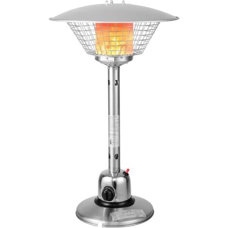 COSTWAY Terrassenheizer für Tischplatte, 4000W Tragbarer Tischheizer mit Umkipp- & Überhitzungsschutz, Gas-Heizstrahler, Heizpilz mit beschwertem Sockel für Garten, Terrasse