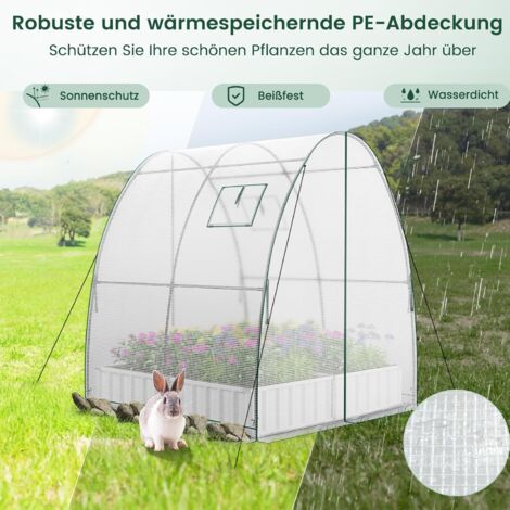 Outsunny Begehbares Gewächshaus 140x213x190 Cm – Mit 12 Regalen, Verstärkter Abdeckung & Belüftung