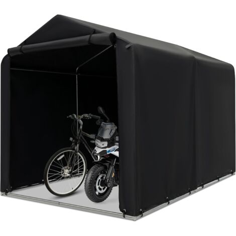 COSTWAY Garagenzelt 160 x 218 x 164 cm, Gerätehaus Wasserdicht mit Metallrahmen & aufrollbarer Reißverschlusstür, Zeltgarage für Fahrräder Motorräder Gartengeräte