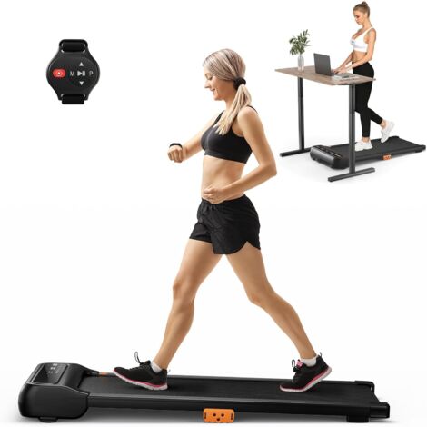 COSTWAY 2 in 1 Laufband, Walking Pad unter dem Schreibtisch mit uhrähnlicher Fernbedienung & LED-Anzeige, 1-6km/h, Treadmill für zu Hause & Büro bis 120kg Belastbar