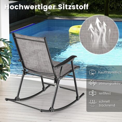 Belord Schaukelstühle Set 2er + Beistelltisch | Outdoor Korbgeflecht | Mit Kissen & 1 Jahr Garantie