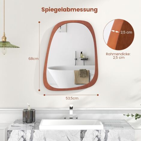 Asymmetrischer LED-Spiegel Mit Beleuchtung - 160x50 Cm Für Bad & Wohnzimmer