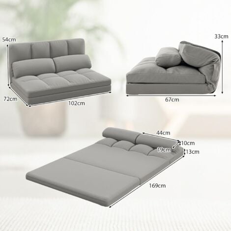 COSTWAY Klappbares Bodensofa, 3 In 1 Schlafsofa Mit Schlaffunktion Und ...