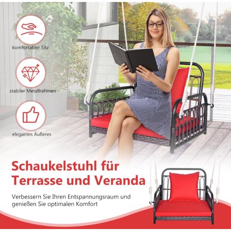 Textilene Hängesessel-Ersatzsitz – Wetterfeste Sitzbasis Für Terrassenschaukeln (Schwarz, 64x197x23 Cm)