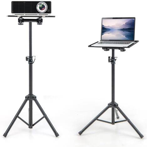 COSTWAY Beamer Ständer, Projektor Halterung 70-118,5cm höhenverstellbar mit 180°neigbarem Tablett, multifunktionaler Projektorständer für Laptop Ständer Projektor Kamera