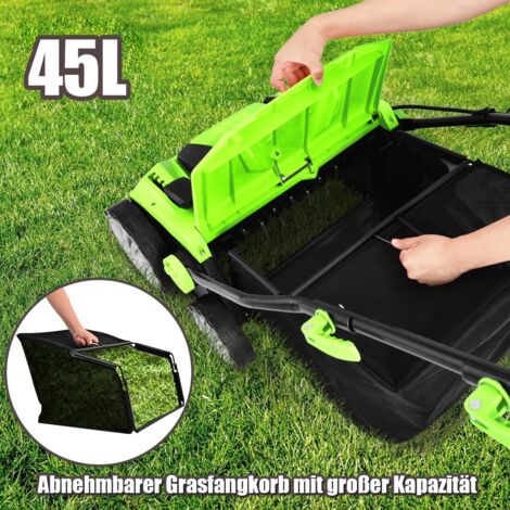 COSTWAY Elektro-Vertikutierer & Rasenlüfter – 1800 W, 38 Cm Arbeitsbreite, 45 L Fangkorb, 2-in-1 Mit Messer- & Lüfterwalze – Für Einen Gesunden Rasen