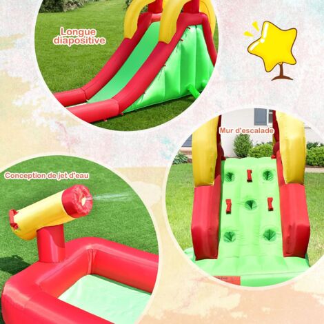 Piscine Gonflable Jungle Avec Toboggan Et Arroseur – 207x168x77 Cm – Pour Enfants 2-6 Ans – Eau Ou Sable