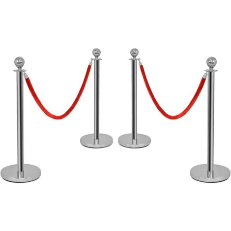 Corde De Guidage Velours Rouge 1,5m - Avec Crochets Alliage Zinc - Pour Files D'attente Et Délimitation