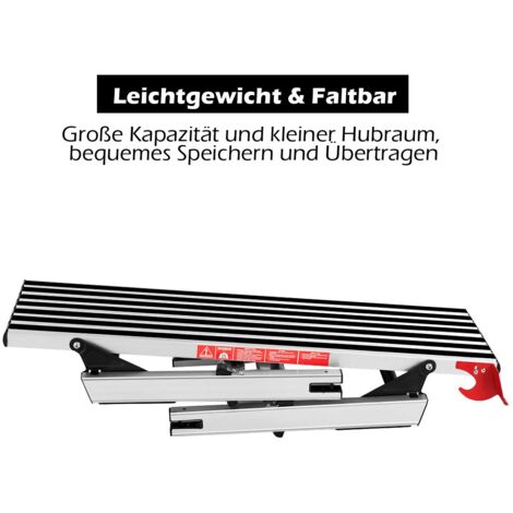 Alu Arbeitsplattform Trittleiter Klappwerkbank Trittbank Arbeitsbühne 150kg 