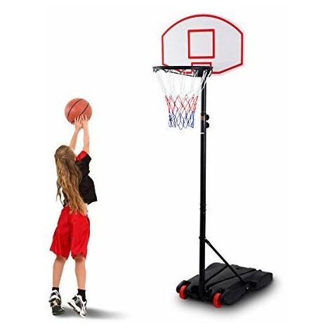 COSTWAY Basketballkorb Outdoor, Basketballstaender von 180 bis 210cm  hoehenverstellbar, Basketballanlage mit Staender und Raedern,  Basketballanlage fuer