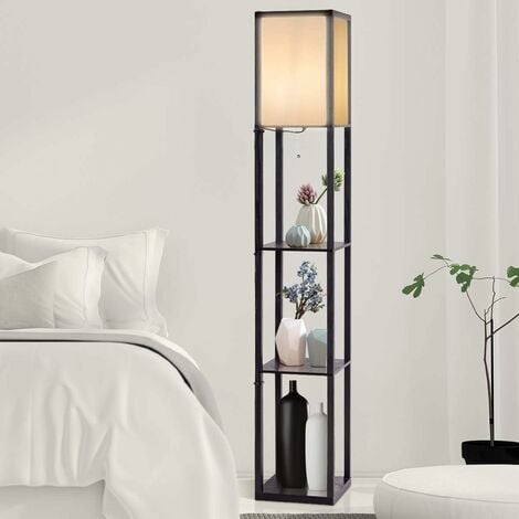 Moderne Dreibein Stand Leuchten Wohn Schlaf Zimmer Boden Beleuchtung Stoff Grau 