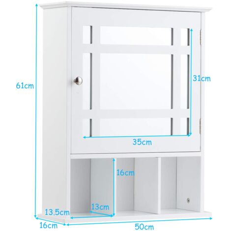 Spiegelschrank HWC-B18, Badspiegelschrank Hängeschrank, 3