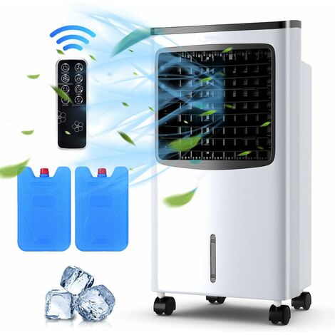 COSTWAY 3in1 Mobile Klimaanlage Luftkühler Ventilator Luftreiniger Luftbefeuchter Klimageraet 75W / 8L Tank / 7,5H Timer/Fernbedienung / 2 Kuehlakkus / 3 Stufen