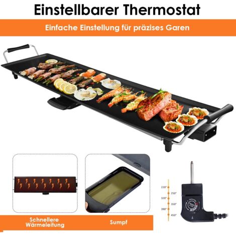 XXL Teppanyaki Grillplatte 90cm Japanischer Elektro Tischgrill