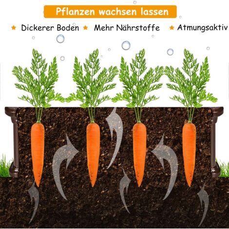 costway hochbeet fruehbeet fuer pflanzen und gemuese blumenbeet pflanzenbeet fuer terrasse und garten blumenkasten pflanzkasten rechteckig mit erdnaegeln weiss