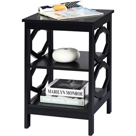 Nachttisch Mit 3 Ebenen & Rollen - Weißer Beistelltisch Für Schlafzimmer