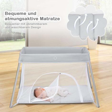 Quadratisch Laufstall Reisebett klappbar Kinder bett Beticco Baby 100/100 cm 