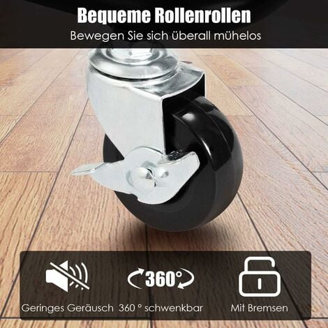 COSTWAY Servierwagen auf Rollen, Kuechenwagen Metall, Rollwagen 3 Regale, Allzweckwagen Beistellwagen Badwagen Kuechenrollwagen Haushaltswagen weiss