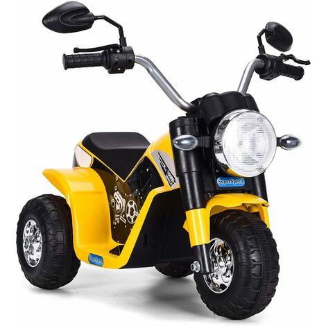 12V Elektro Motorrad Kindermotorrad mit Stützrädern Elektromotorrad Weiß -  Costway