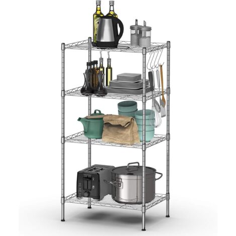 COSTWAY Kuechenregal Metall, Mikrowellenregal freistehend, Lagerregal