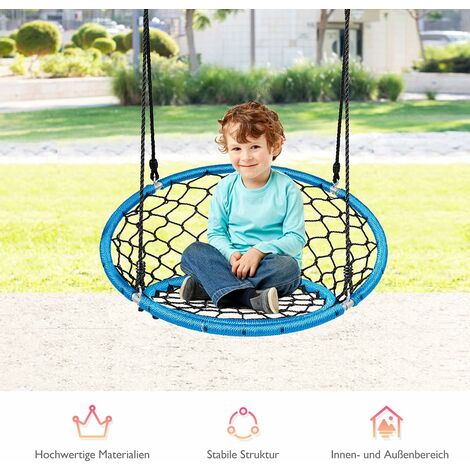 SereneLife Tellerschaukel Outdoor - 101cm Durchmesser Bis 320kg Belastbar Mit Kissen