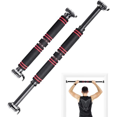 COSTWAY Klimmzugstange für den Türrahmen ohne Schrauben, Tür Reckstange bis zur 120KG belastbar, Türstange 65 - 100 cm einstellbare Länge, mit Handpolster, fürs Krafttraining beim Heimworkout