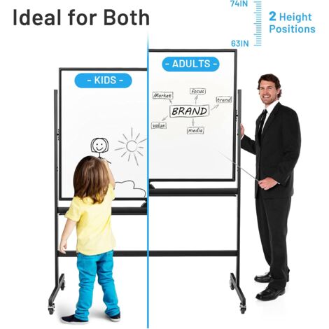 LIFEZEAL Mobiles Whiteboard, Doppelseitige Magnettafel Mit Ständer