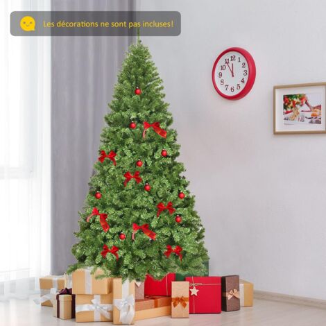 COSTWAY Arbre de Noël Artificiel 230CM Ouverture Automatique des Branches avec Support en Métal 1346 Embouts Décoration de Fête