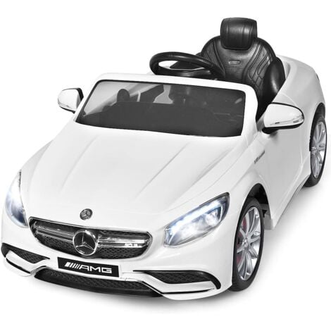 COSTWAY 12V Mercedes Benz Kinderauto mit 2,4G-Fernbedienung, 3 Gang  Elektroauto 2-5km/h mit Musik, Hupe, MP3 und LED Scheinwerfer,  Kinderfahrzeug für