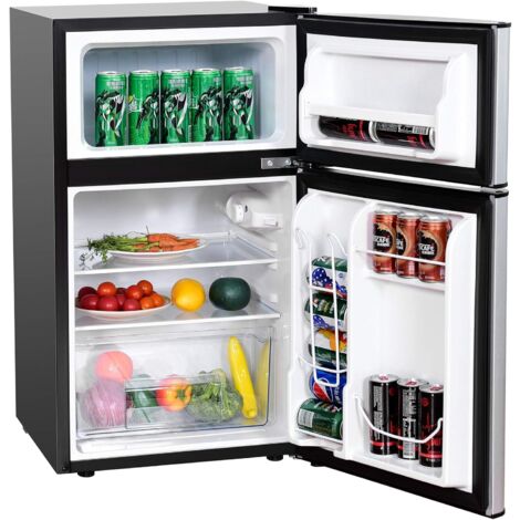 COSTWAY 91L Kühlschrank mit Gefrierfach Standkühlschrank mini Kühlschrank  Gefrierschrank Kühl-Gefrier-Kombination Schwarz : :  Elektro-Großgeräte