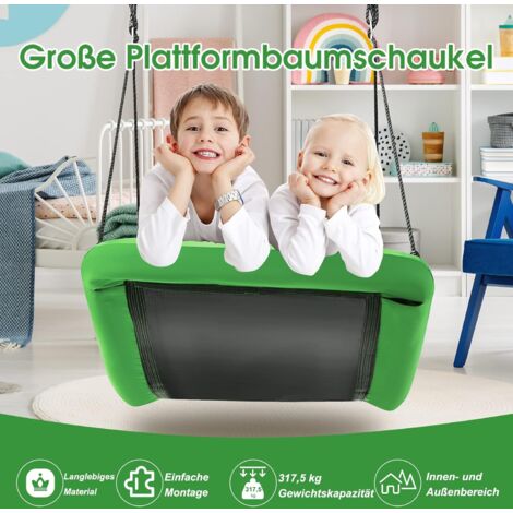 COSTWAY Nestschaukel bis 300kg, 100180cm verstellbares Seil