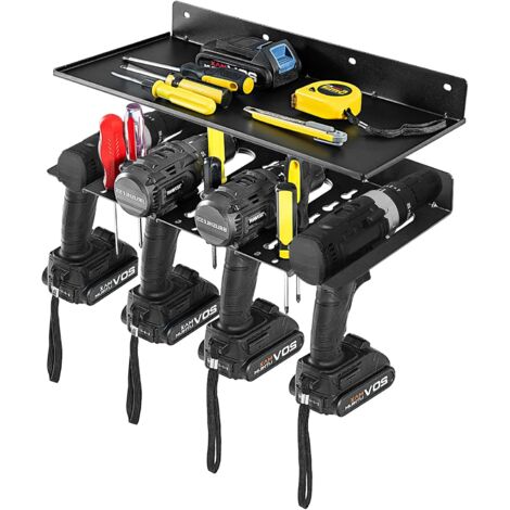 COSTWAY Werkzeugregal für Elektrobohrer, Werkzeug Organizer wandmontiert Aufbewahrungsregal geeignet für Garage, Werkstatt, Lagerhaus
