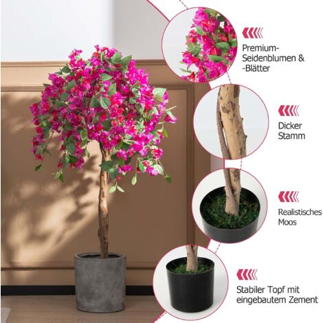 Kuenstliche Palme McPalms Knstlicher Efeu 70 Cm  Kunstpflanze Im Topf,  Grner Kunststrauch Fr Drinnen