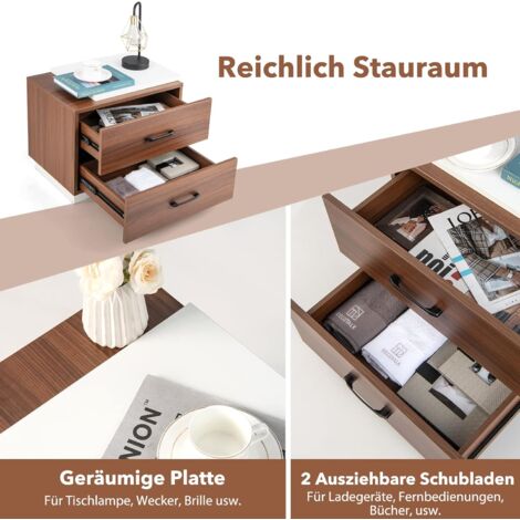 Apetaccat Nachttisch Eiche Optik - Kleiner Nachtschrank Mit Schublade 39x39x28cm