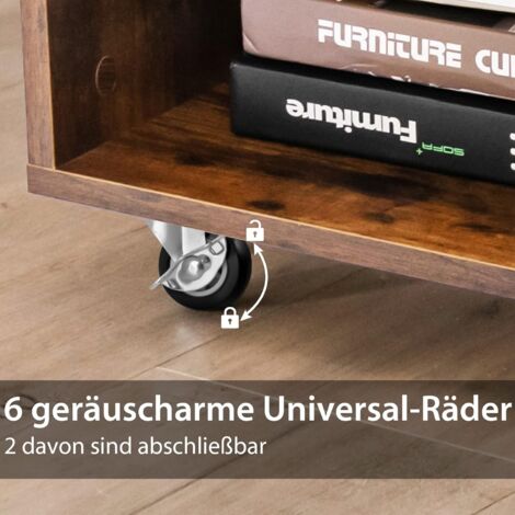 YITAHOME Rollcontainer Aus Holz, Mobiler Aktenschrank, Seitlicher