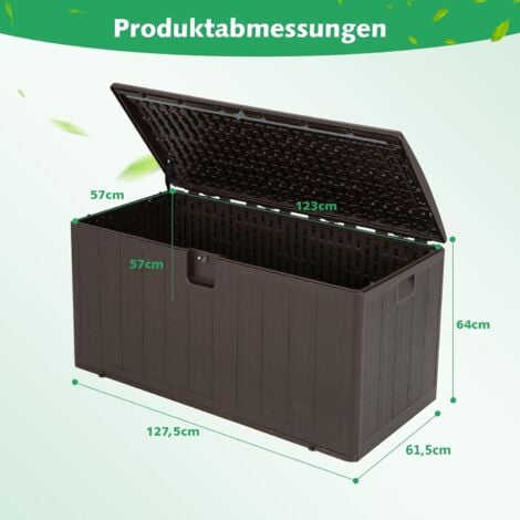 COSTWAY Auflagenbox 400 L, wetterfest, abschließbar, Gartenbox