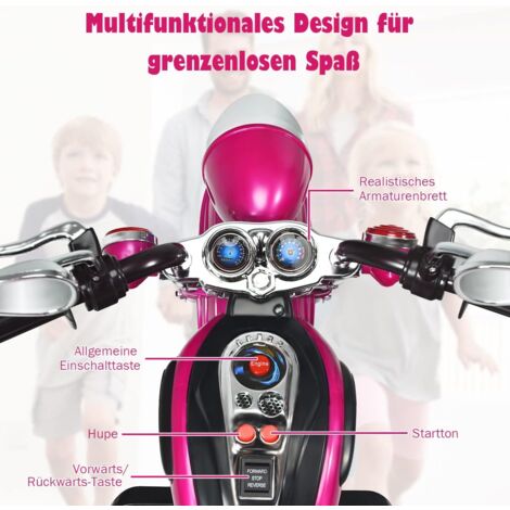  Foto zu COSTWAY 6V Elektro Motorrad mit verstellbaren Scheinwerfer, Dreirad 