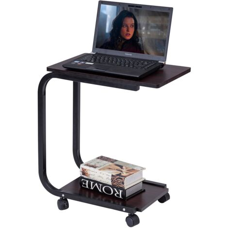 COSTWAY Laptoptisch Notebooktisch Stehtisch Pflegetisch Couchtisch Beistelltisch Rolltisch mit Rollen