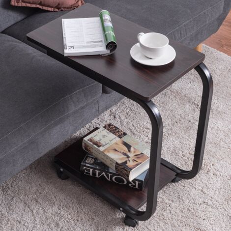 COSTWAY Laptoptisch Notebooktisch Stehtisch Pflegetisch Couchtisch Beistelltisch Rolltisch mit Rollen