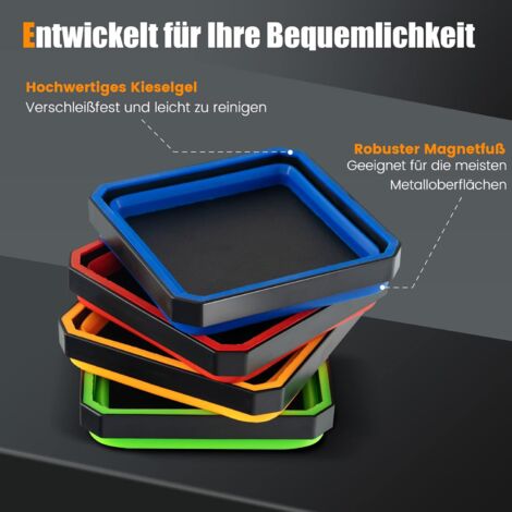 2x Magnetische Werkstatt-Schalen 15cm - Orange ABS Mit Gummifuß