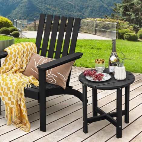 COSTWAY Beistelltisch, Kleiner Gartentisch aus UVbeständigem