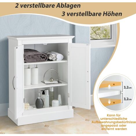ChooChoo Holz Wandschrank Mit Türen – Verstellbare Ablagen, Für Badezimmer/Küche, Schwarz