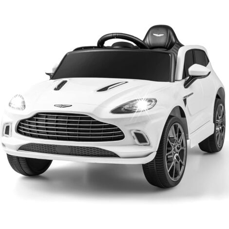 COSTWAY 12V Aston Martin DBX Kinderauto mit 2,4G-Fernbedienung, Elektroauto 1,4-2,5 km/h mit Scheinwerfer, Musik und Hupen, für Kinder ab 3 Jahre alt Weiß (1/5)