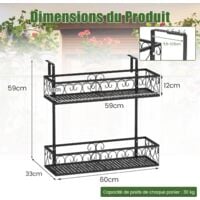 COSTWAY Blumenregal zum Aufhängen, Blumentopfhalter Metall, Hängeregal