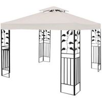 COSTWAY Pavillondach Ersatzdach Pavillonplane Dachabzug Kaminabzug Dachplane für Pavillon 3x3M Beige