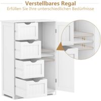 Sideboard Highboard Kommode Standschrank Mehrzweckschrank Anrichte Schrank weiß 