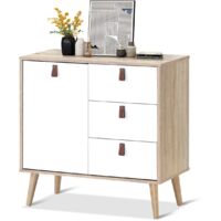 COSTWAY Konsolenschrank mit verstellbarem Regal, Sideboard mit 3